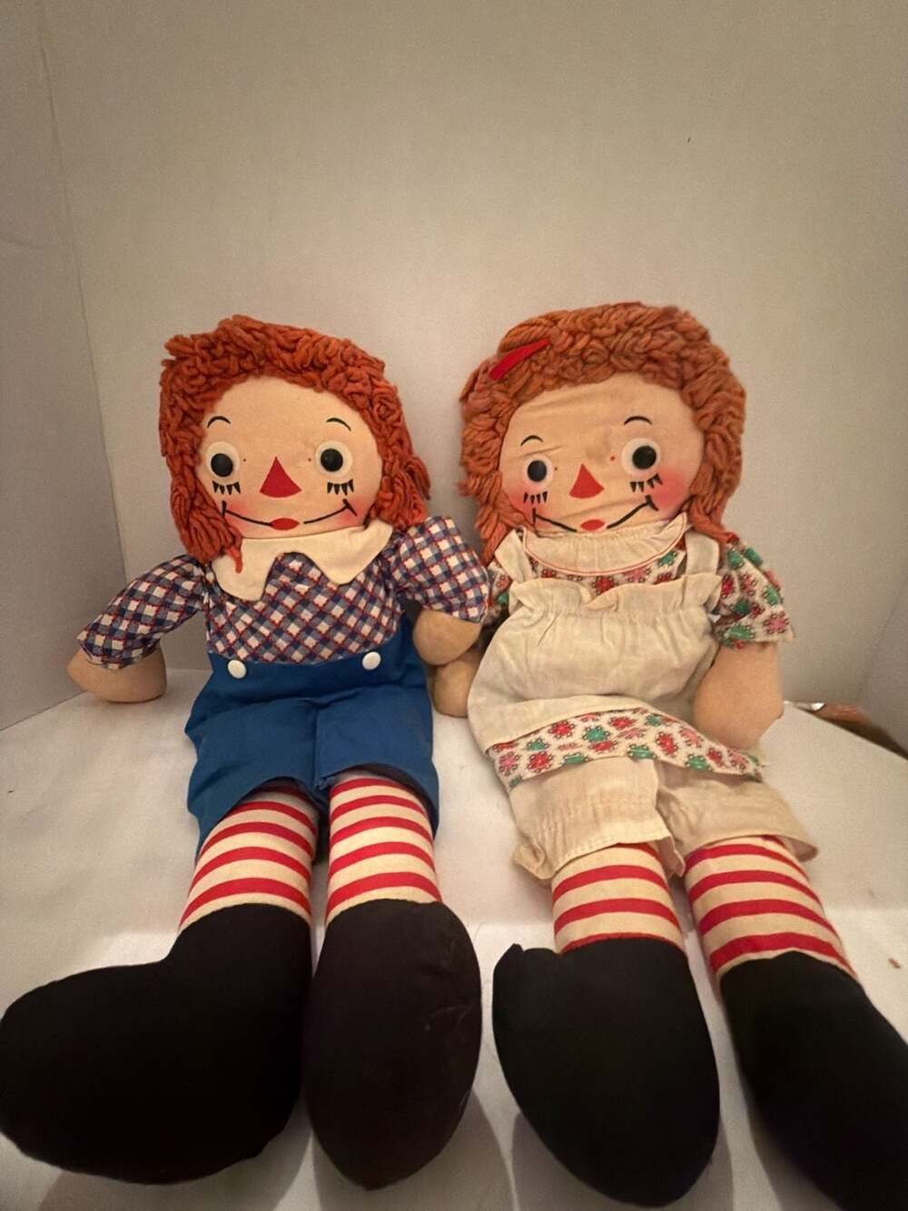 Knickerbocker Raggedy Ann and Andy Dolls Vintage Set
